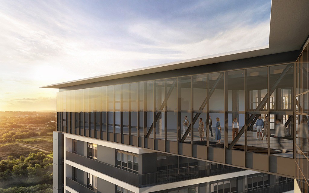 Ponte de vidro entre as torres